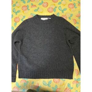 Gorpcore Mens Paris Sport Club Shetland Wool Sweater S Charcoal Grey